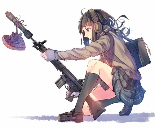 girlsgottaguns: Incoming Valentines Day fire support! All artworks by Daito (Source 1, Source 2). 