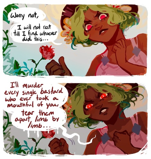 erinye: Persephone, the Destroyer (of bugs)  inspired by this amazing Tumblr post 