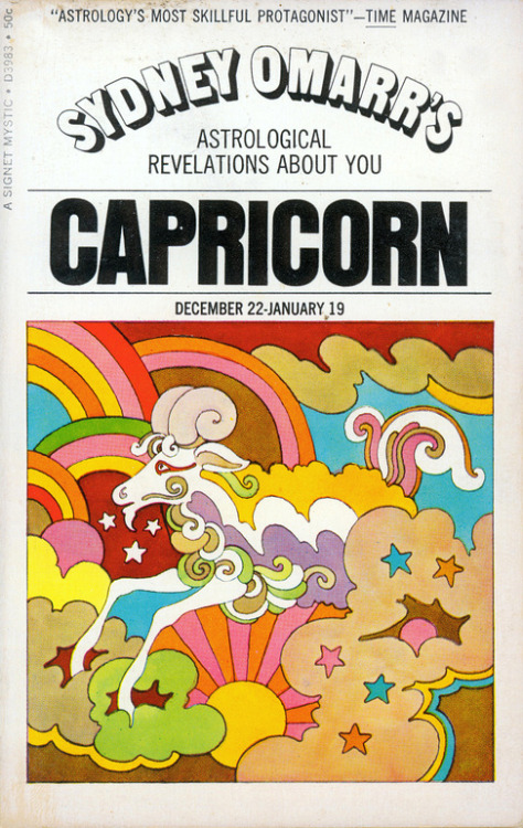design-is-fine:  John Alcorn, Zodiac, 1969. Cover illustration for Sydney Omarr’s Astrological book series. Via MewDeep6 