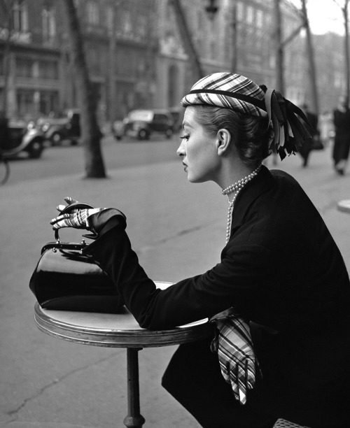 Capucine for ELLE, Boulevard de la Madeleine, Paris,1952 