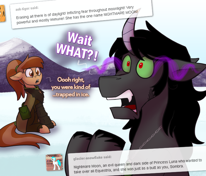 ask-king-sombra:  What are you talking about, Coffee Talk? You mean those memories