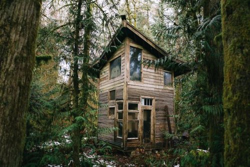 archatlas:      Jacob Witzling’s Off-Grid Cabins “I started building cabins because, like lots of kids, I loved forts and Ewoks,” says Witzling, who recalls being captivated by his architect and engineer father’s favorite book, Handmade Houses: