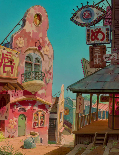 anime-backgrounds:As if you don’t already know… The great masterpiece by Hayao Miyazaki. Spirited Aw