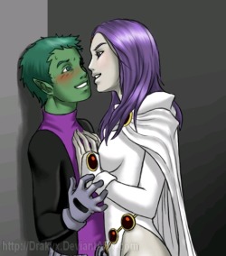 t-h-e-t-e-e-n-t-i-t-a-n-s:  Raven Beast Boy by x