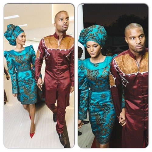 jeniphyer:  hall70:  fckyeahprettyafricans:  Nigeria (husband, Osi Umenyiora) Angola (wife, Leila lopes) traditional Marriage  wow! so beautiful!!!   Her dress is perfection