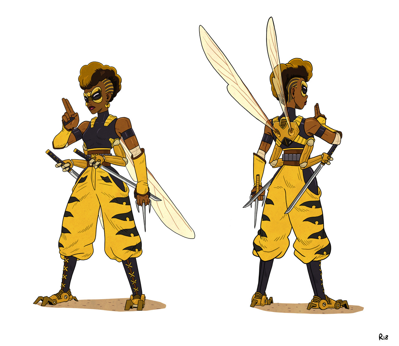 ponchaka:My participation for the Character Design Challenge this month: Killer Wasp,