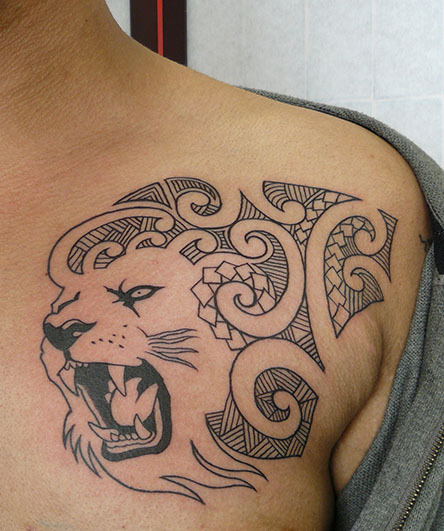 Tattoo of Lions, Animals, Maori
