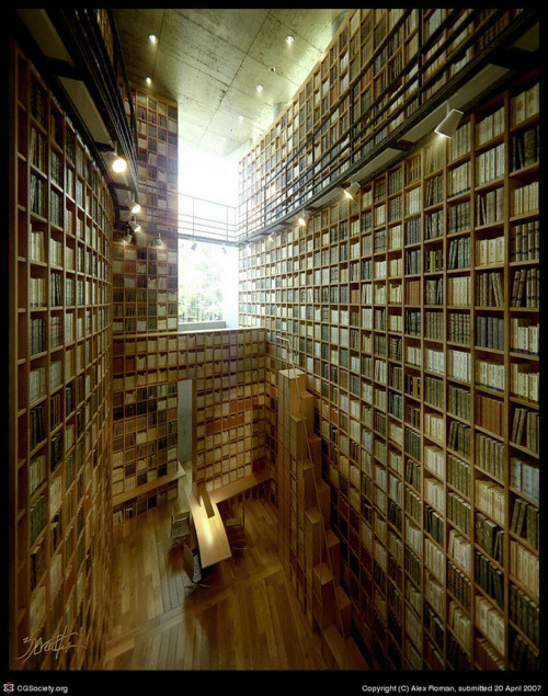 bookmania:
“Shiba Ryotaro Memorial Museum, Osaka, Japan. The Shiba Ryotaro Museum is the former house of the Japanese author Shiba Ryotaro. Inside, one sees the huge bookshelf which is 11 meters high with 20,000 books in it. With these books the...