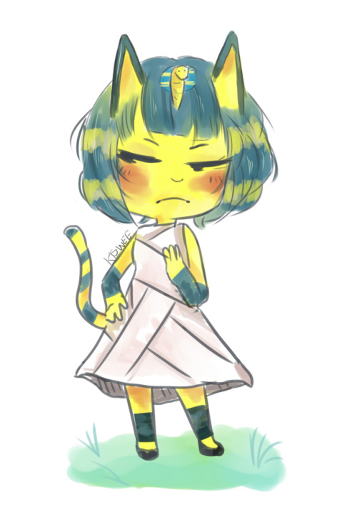 kiswee:quick drawing of ankha! ive always wanted her in my village, but she never came ;0; 