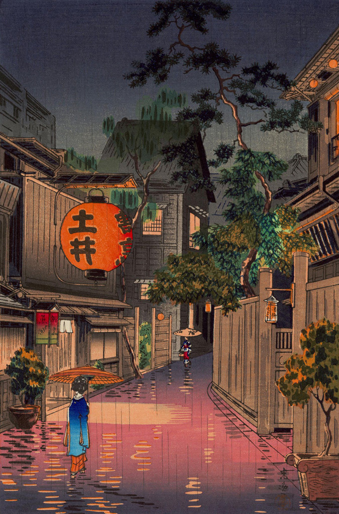 sumi-no-neko:    土屋光逸   Tsuchiya Hikarii (1870-1949)牛込神楽坂   Ushigome