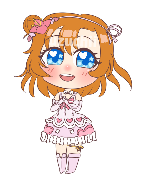 uzuchii: some honoka chibis ive drawn recently! these are all available as stickers (and more!) on m