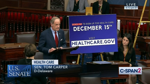 Who: Sen. Tom Carper (D-Delaware)Twitter: @SenatorCarperWhen: December 2019What: Health careWatch on