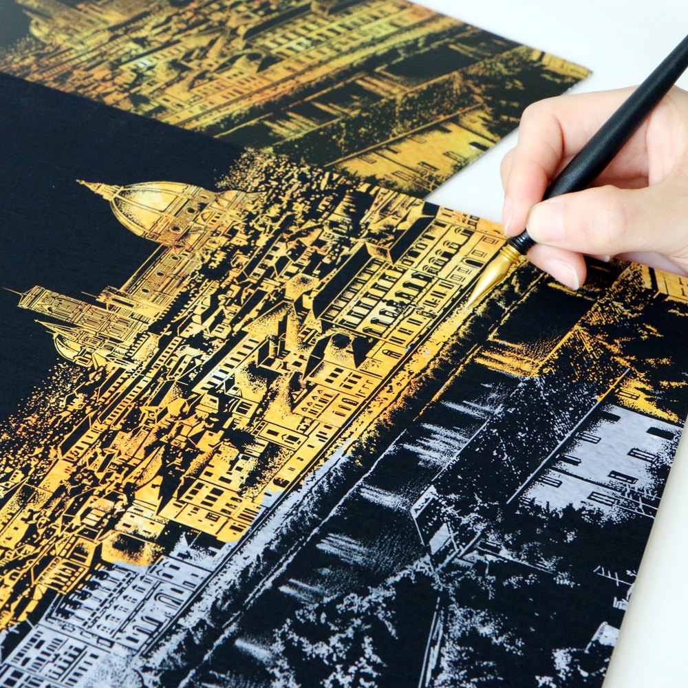 culturenlifestyle:New DIY Cityscape Scratch Art by Lago Design Seoul-based studio