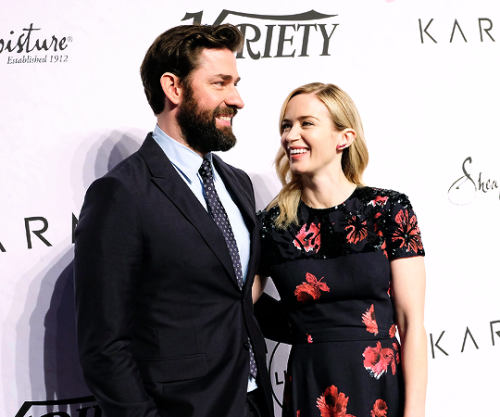 jimmy-stewart:Emily Blunt and John Krasinski attending Variety’s Power Of Women: New York on April 1