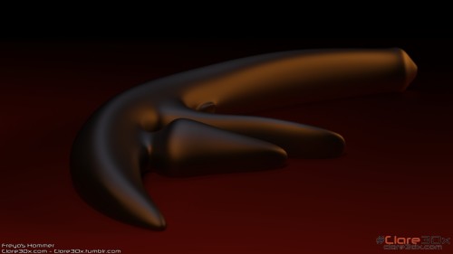 Strapless Dildo: Freya’s Hammer  So, since we couldn’t really agree about turning Freya into futa or not, I decided to create her, her hammer… a strapless strapon, with analplug, g-spot, a-spot and clitoris massage spots for ultimate