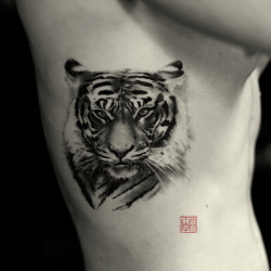 tattootemple:  Tiger Tiger - artwork and tattoo by Olivia - www.tattootemple.hk