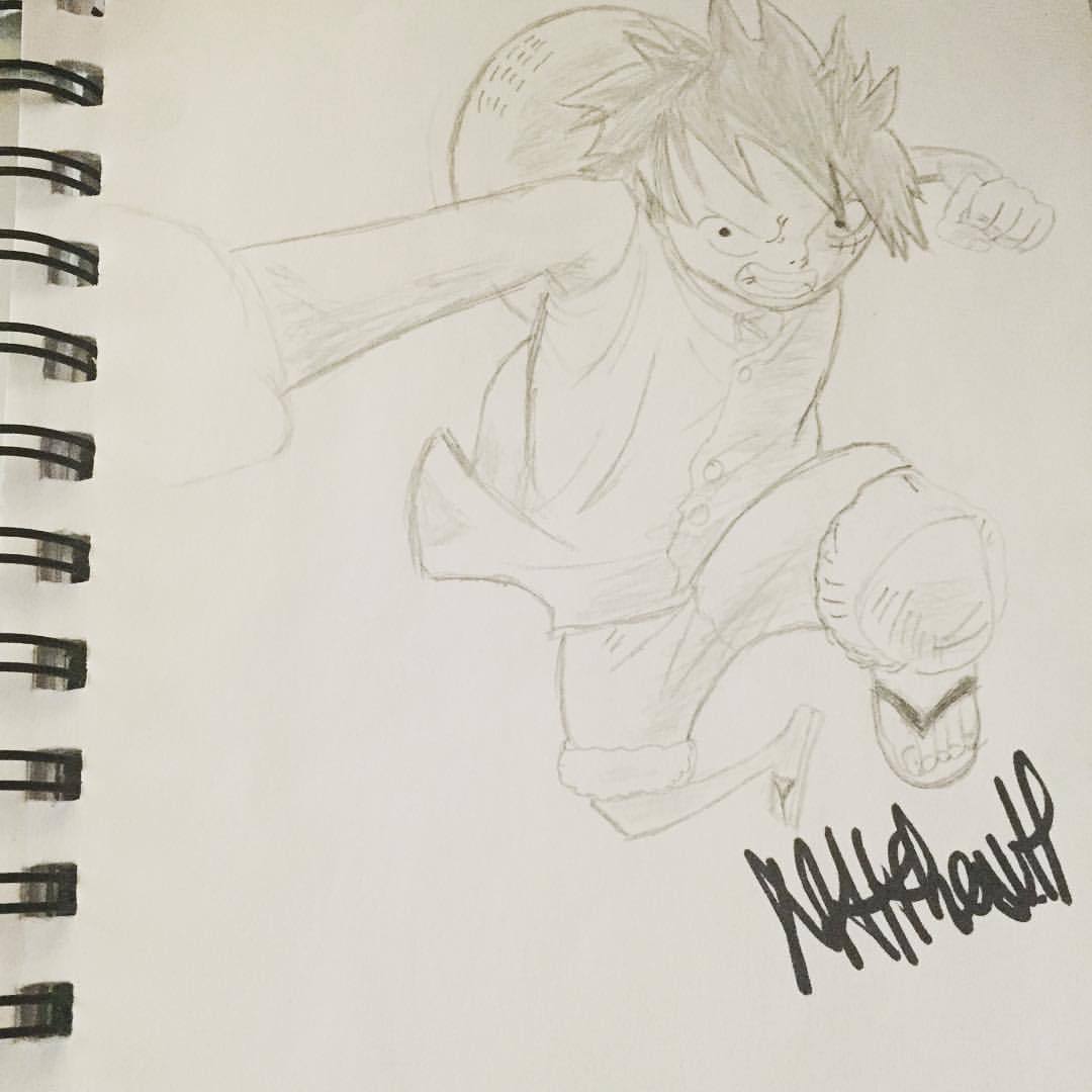 #sketchson45minlunchbreaks #art #sketch #design #pencil #matthewh #onepiece #luffy #anime