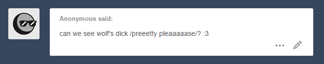 tehbluebubble:  Anon: 2 Wolf: 0