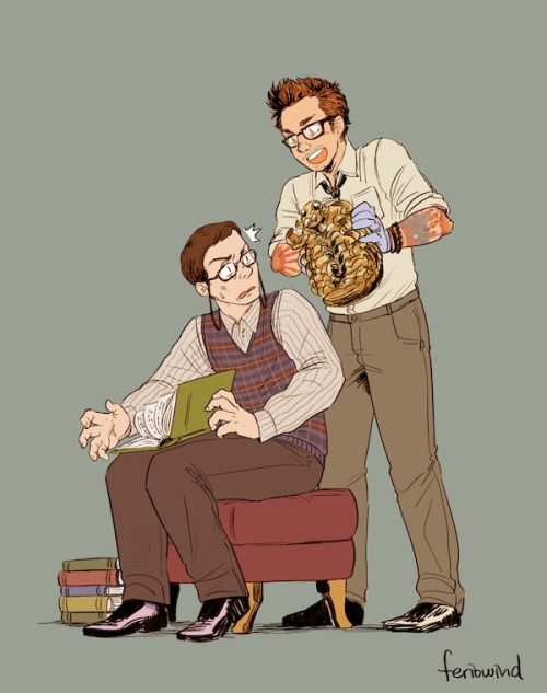 feriowind: Commission that I just finished of Newt and Gottlieb from Pacific Rim!