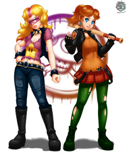 fallenwarriorrev-art:  Commission: “Punk Princesses from the 80′” PD: Really fun doing this. :D   &lt;3 &lt;3 &lt;3