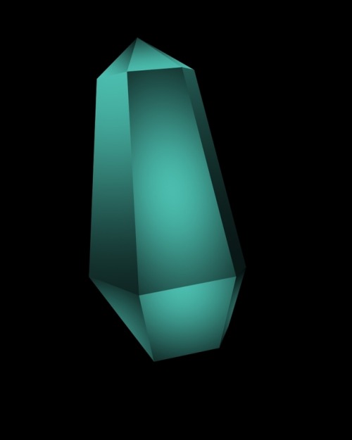 drawingden: quaenam:  Crystal Tutorial (SAI v2) Outline the shape of the crystal with a very small brush on a linework layer. Fill in the partial areas with the base colour, each on a separate layer (9 in this case). On a new layer, use the gradient tool