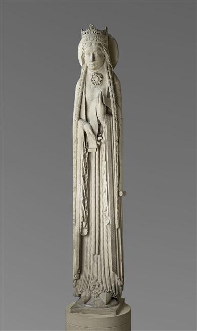 Statue of the Queen of Sheba (previously identified with Saint Clotilde, Queen of the Franks), 12th 