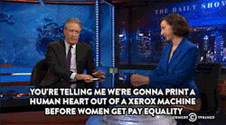 comedycentral:  Click here to watch Kristen Schaal and Jon Stewart discuss the future of wage equality on The Daily Show.