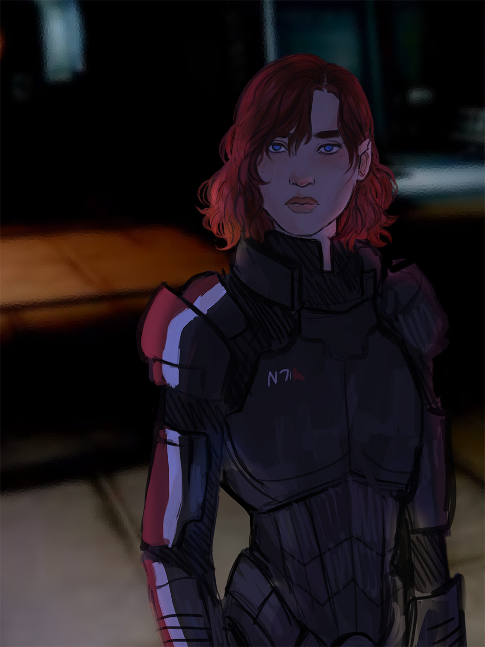 snerft:my shepard didnt get a chance to dye her hair black again until after finishing