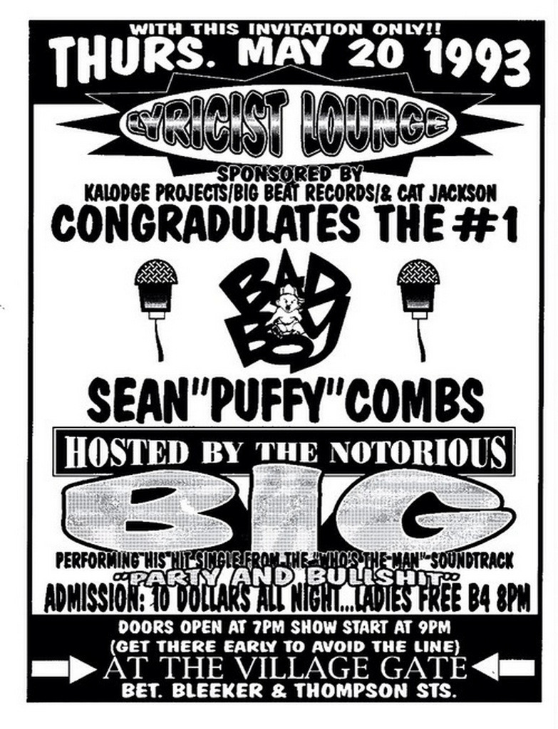 Lyricist Lounge hosted by Notorious B.I.G. @ The Village Gate - May 20, 1993 #FlyerFriday 