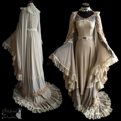 somniaromantica:The drama, the drama. Gown and voile cape happily together on dress form ^^For all a