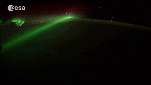 the-wolf-and-moon:Aurora From the ISS  