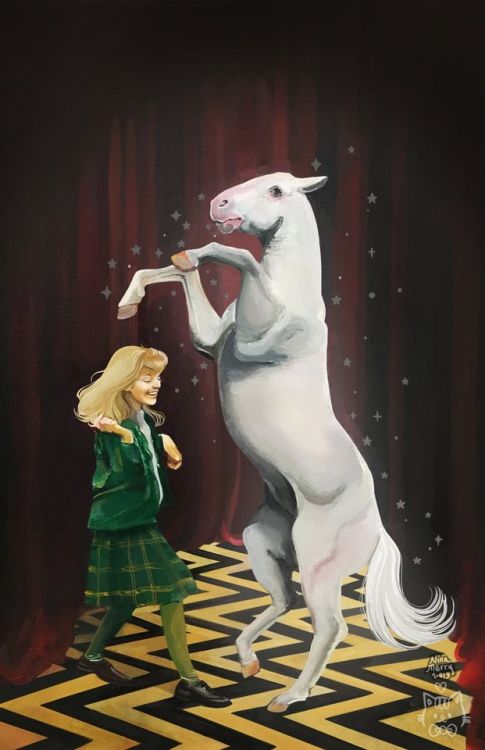 welcometotwinpeaks:Laura and the White Horse. Twin Peaks art by Nina Merry. https://ift.tt/3qWer9J v