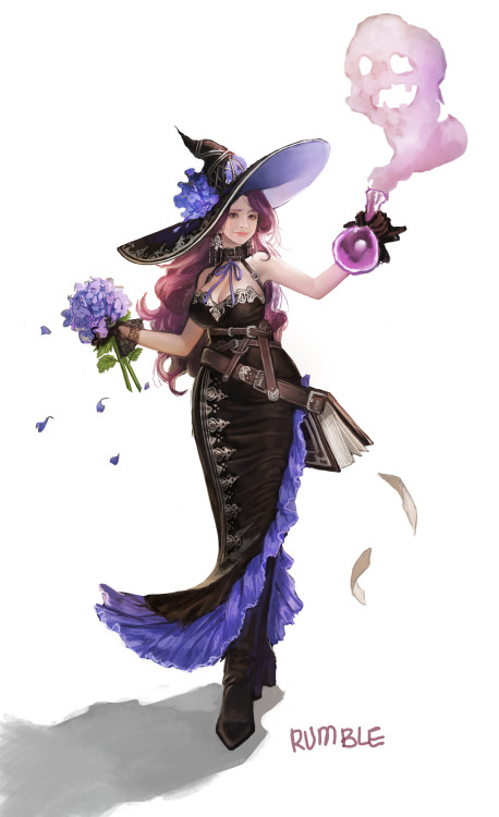 a witch who pulls out the poison of the hydrangeas. RUM BLE https://www.artstation.com/artwork/zAwL