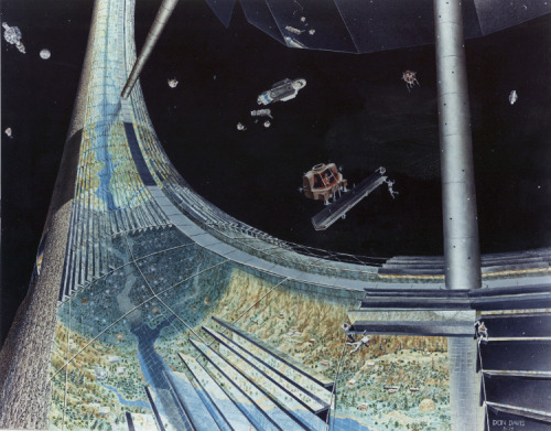  Space Colony Art from the 1970’s Princeton physicist Gerard O’Neill in collaboration with NASA Ames Research Centre and Stanford University held a series of space colony studies that explored the potentiality of humans inhabiting giant spaceships.
