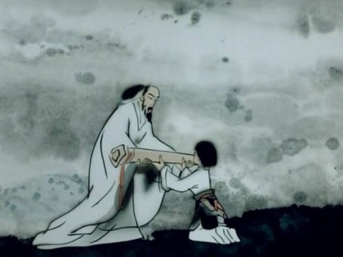 talesfromweirdland:Images from Chinese animation short, Feeling from Mountain and Water (1988). By m