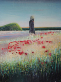 saatchionline:  Amongst Poppies Oil Painting Thomas Lamb United KingdomOriginal: Ŭ,800 