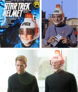 condensed-bloodmilk:  mulder-who:  #I’M LITERALLY CRYING ABOUT THIS HELMET AGAIN #EVERY TIME I SEE IT I JUST #WHAT IS THIS SHIT FOR #WHY IS THERE A POLICE SIREN ON TOP OF IT #WHAT IS THE ANTENNA FOR #BUT MOSTLY #WHY #WHY DOES IT SAY SPOCK ON