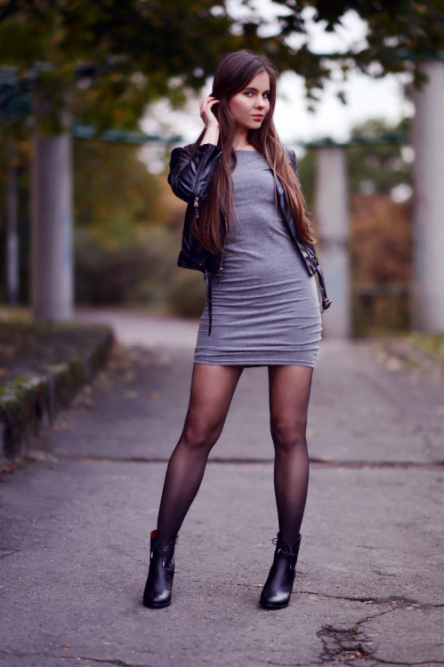 Porn photo razumichin2:  Ariadna in grey dress, leather