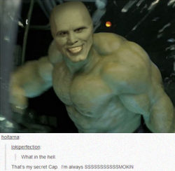 srsfunny:The Mask On The Hulk Is A Terrifyingly Amusing Thing