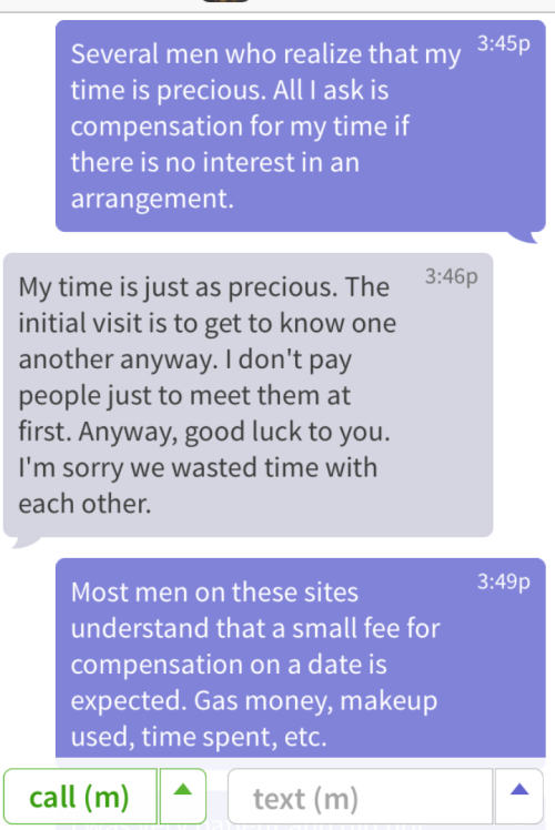 loverofbrownsugar:  sorelle-sugar:  platonicsugar19:BLACKLIST ALERT.This man is a total time waster and has a very “salty” attitude.He responded to my final text saying that he would never pay anybody for the first date, (even though I drove a good