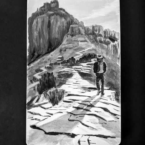 Another value study. This is South Kaibab trail in the Grand Canyon, near Cedar Ridge (the toilets).