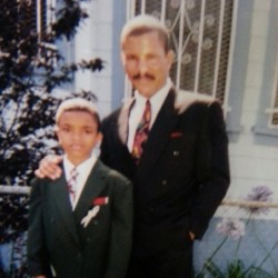 #TB Me and pops at my 5th grade graduation.