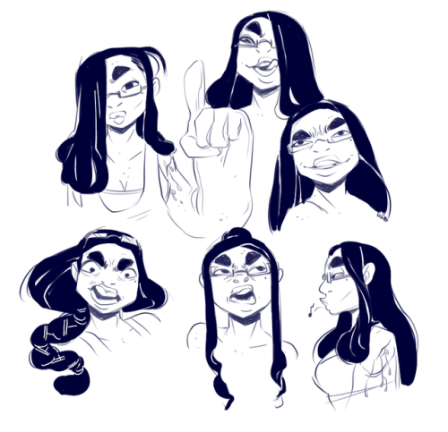 theveryworstthing:some newer stuff. while i was feeling like garbage i was thinking a lot about oc’s that need slight design tweaks so i wanted to work on some Lea and Gorgon sketches. making Lea emote is fun because it seems impossible to give her