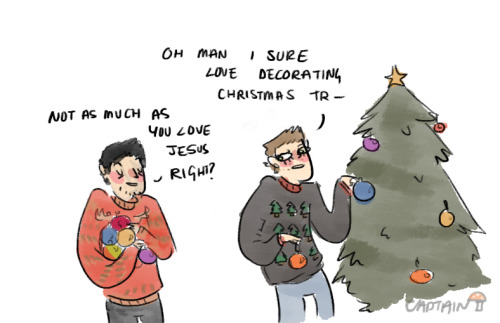 captainshroom:cas just wants to celebrate the birth of his friend jesus