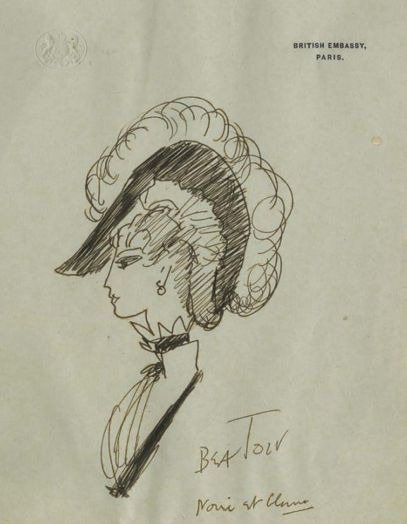 Hat sketch for Vivien Leigh in Anna Karenina (1947) by Cecil Beaton