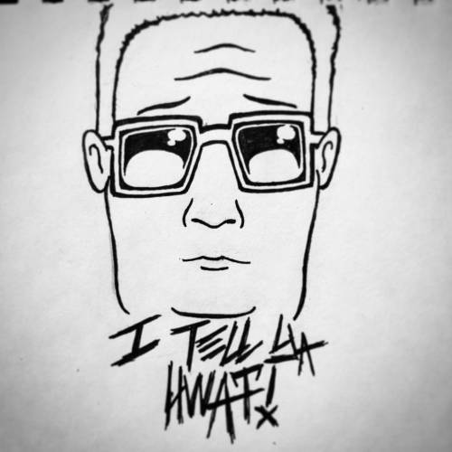 Hank to tha hill -subscribe to https://www.tumblr.com/blog/bradblaiseart for more graffiti and drawi