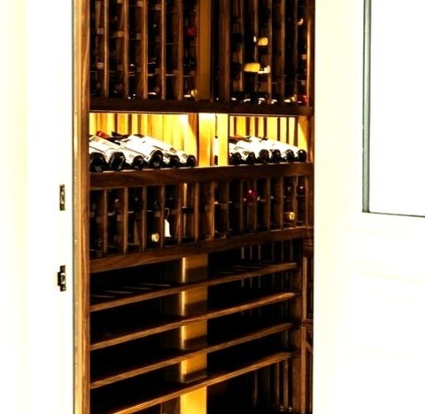 Wine Cellar Compact Los AngelesSmall Wine Cellar With A Transitional Marble Floor And Storage Racks