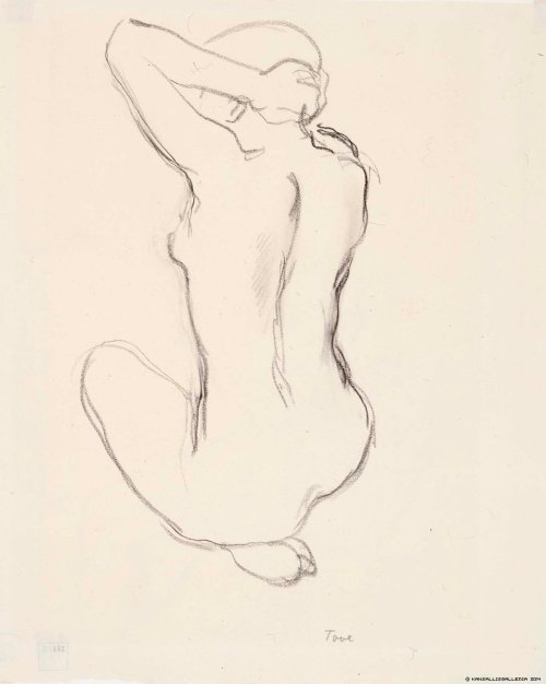 Nude Back  -  Tove Jansson  (undated)Finnish, 1914-2001Charcoal on paperDrawing