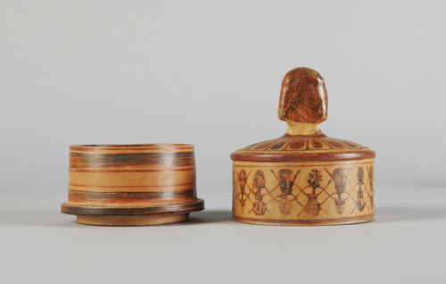 fishstickmonkey:Pyxis with molded female headGreek, Boeotian, early 6th century B.C. Ceramic  P