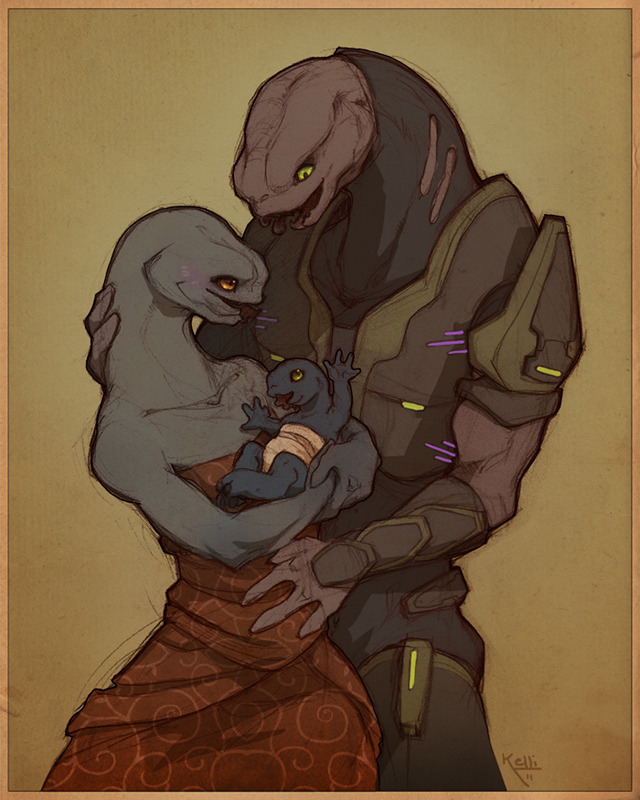 xen-dance:  Etoli’s interpretations of the Sangheili race from Halo are my lifeforce.